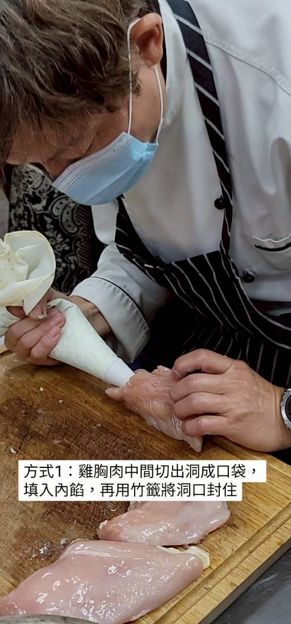 雞胸肉包餡1
