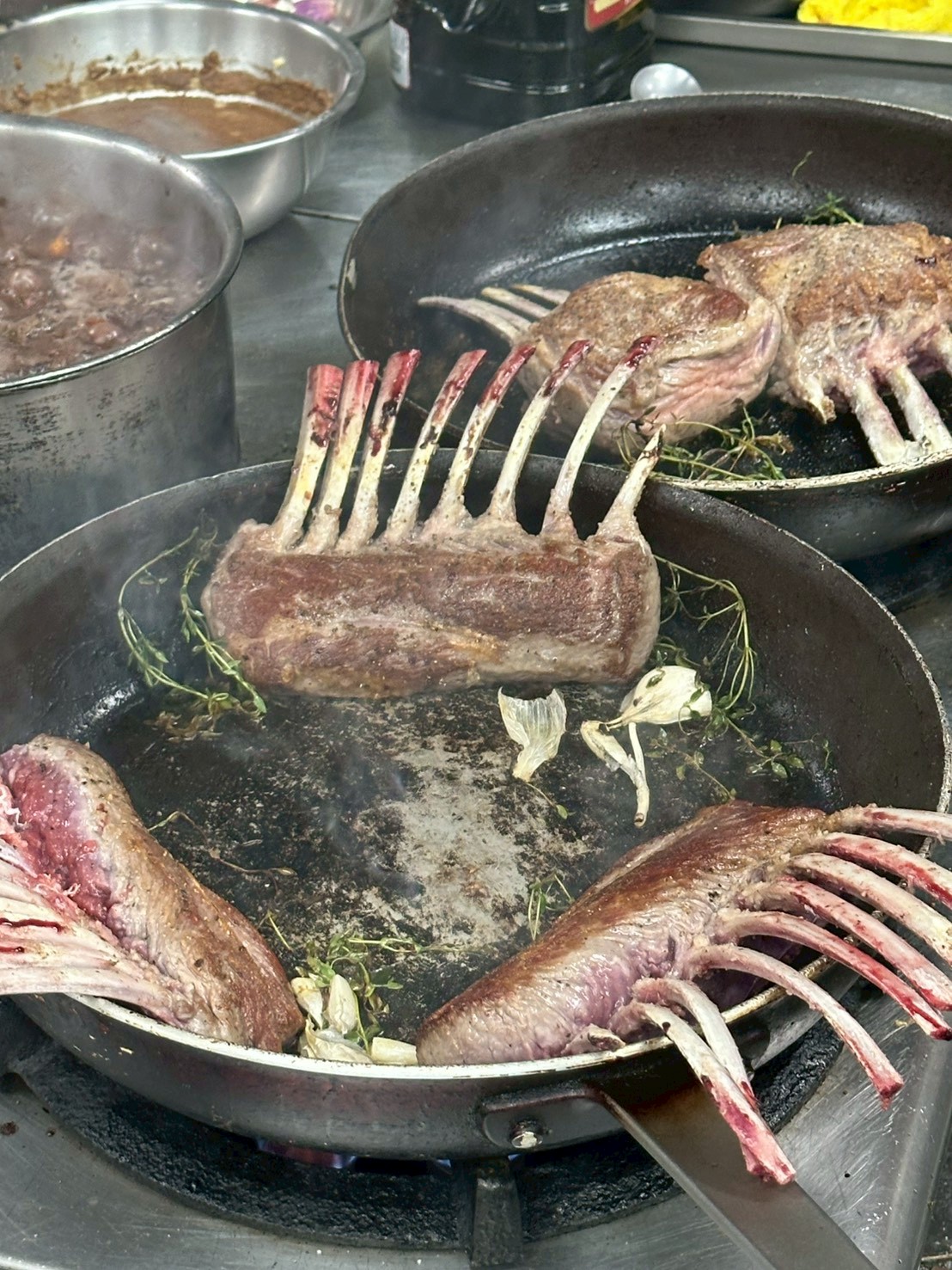 羊排煎到上色