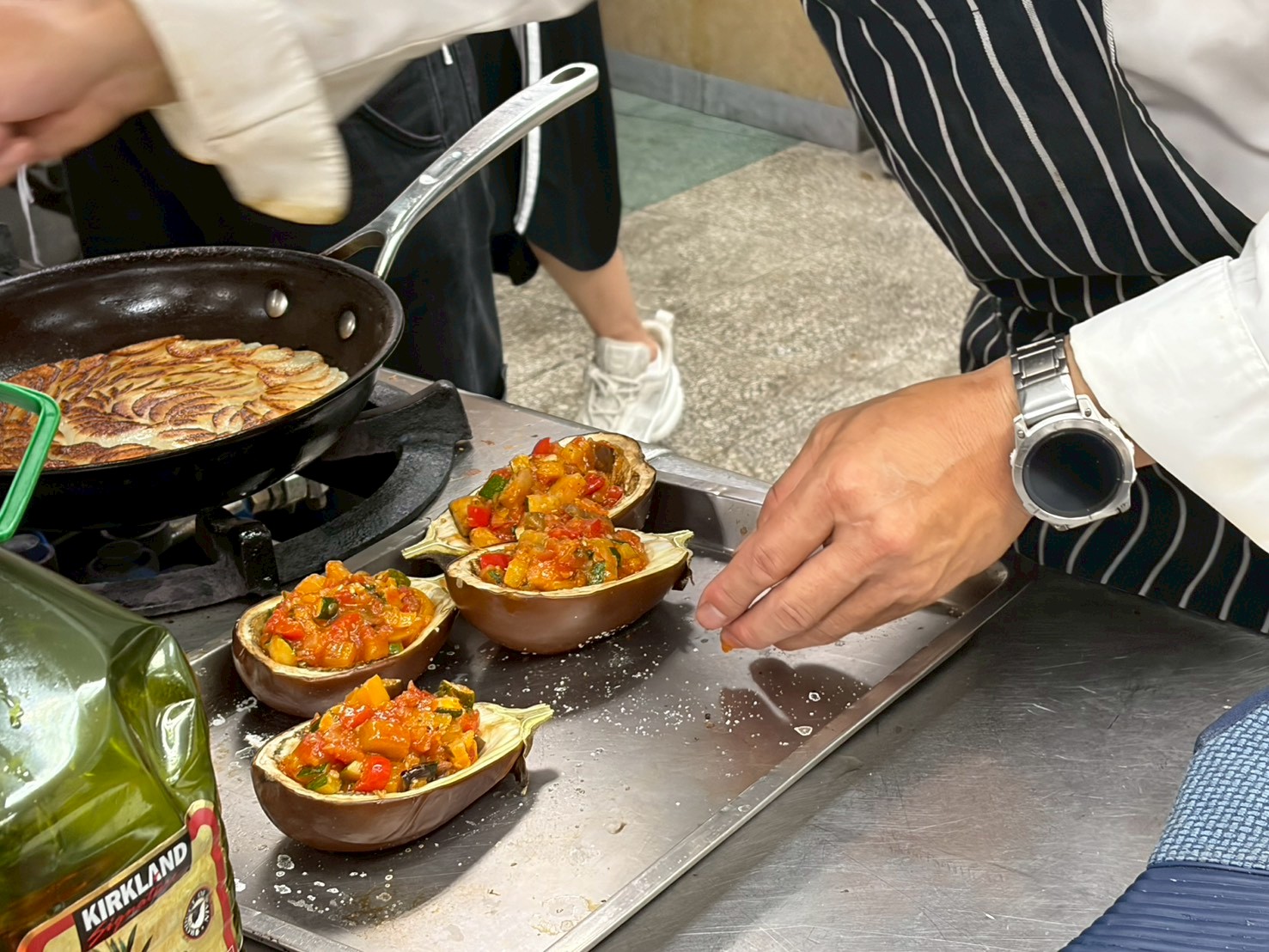 茄子烤好裡面可以放蔬菜
