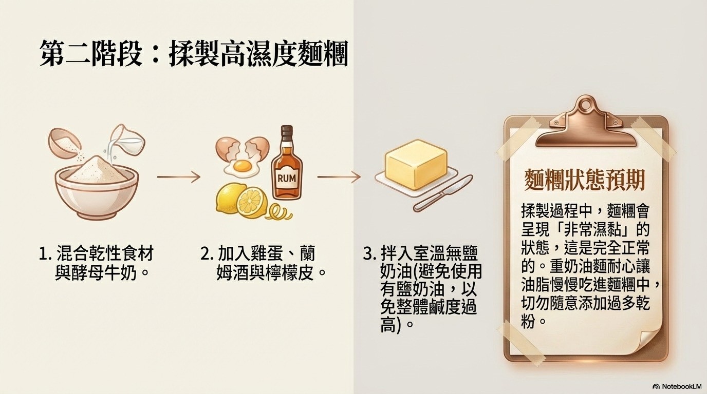 第二階段：揉製高濕度麵糰