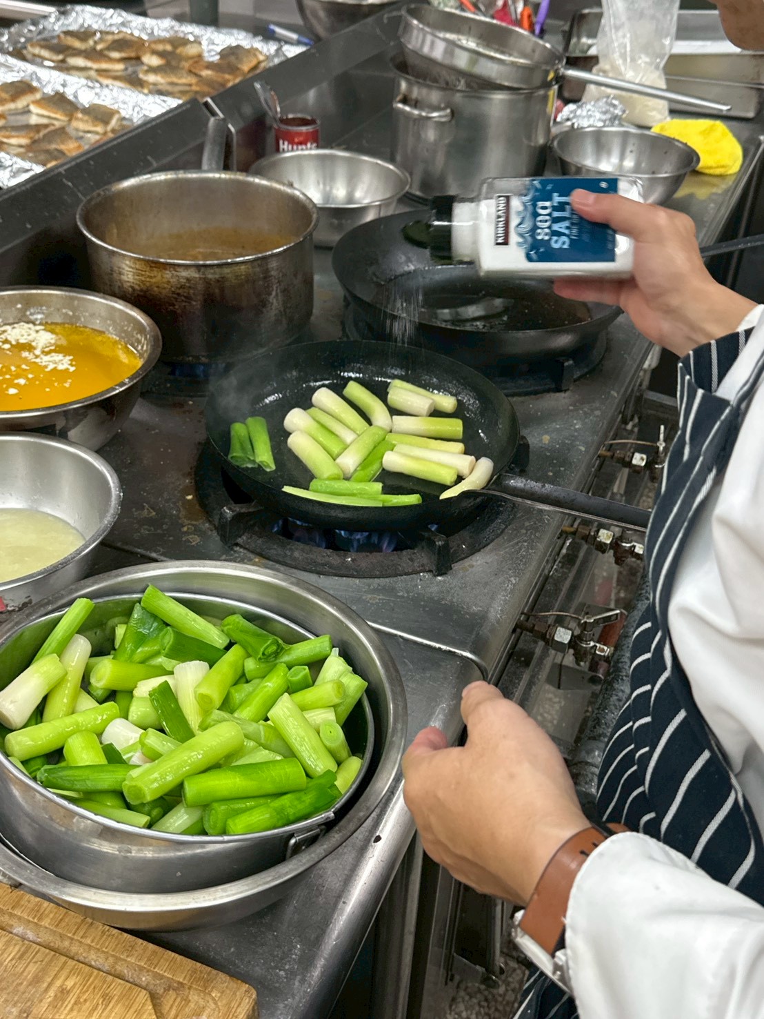 煎韭蔥記得加鹽